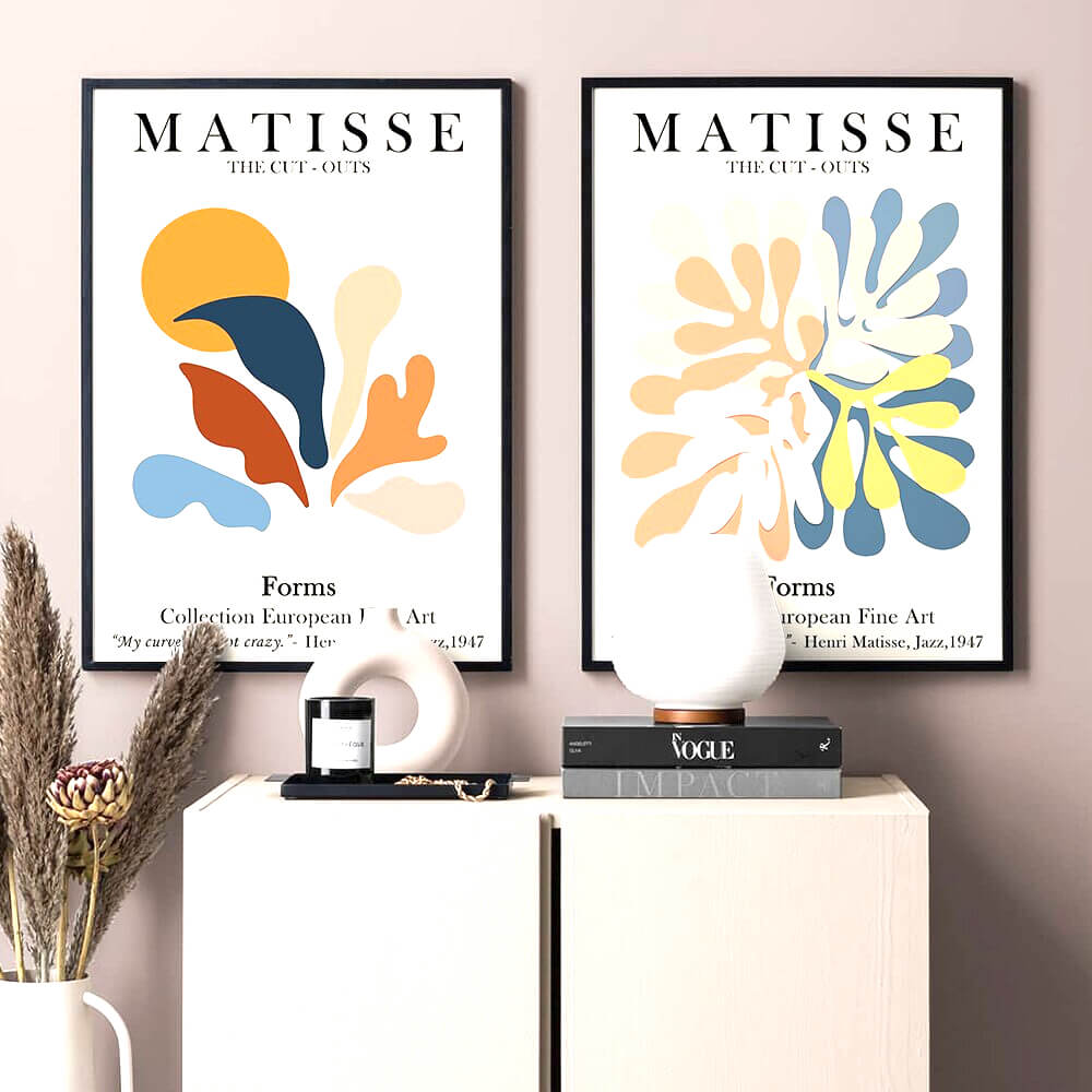 Matisse Cut-Outs art prints with abstract forms.