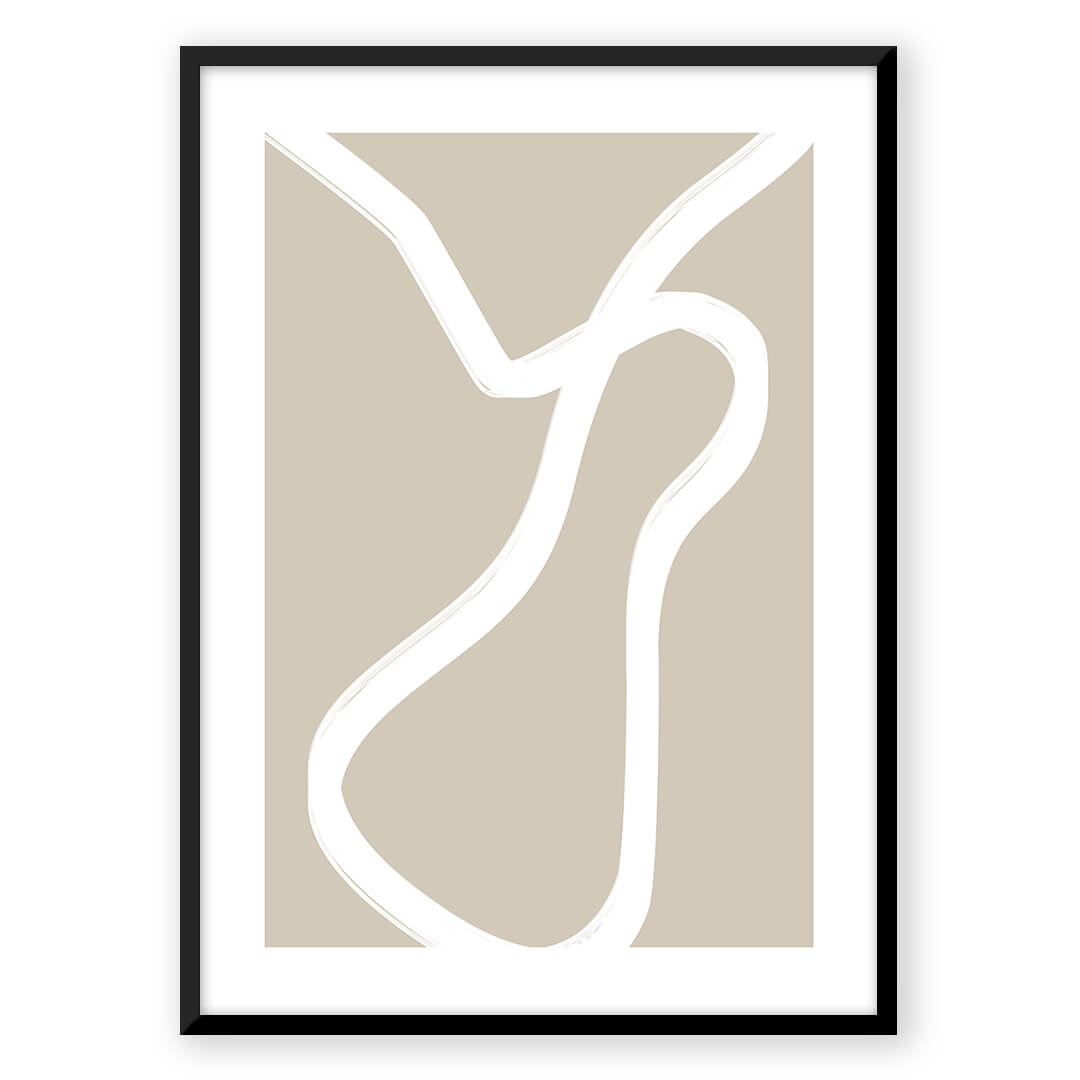 Abstract art print in black frame