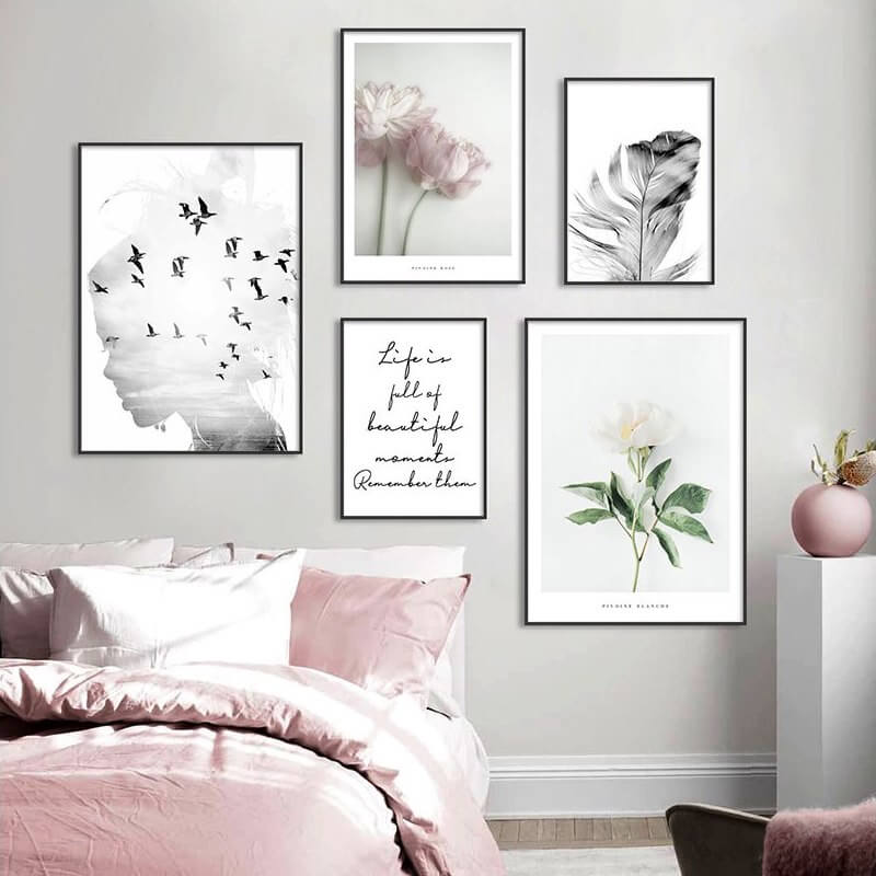 Flower & Feather Quote - Nordic Peace