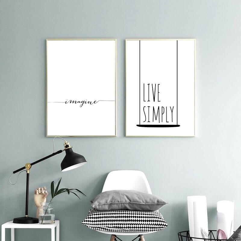 Minimalist Imagine Live Simply quote art