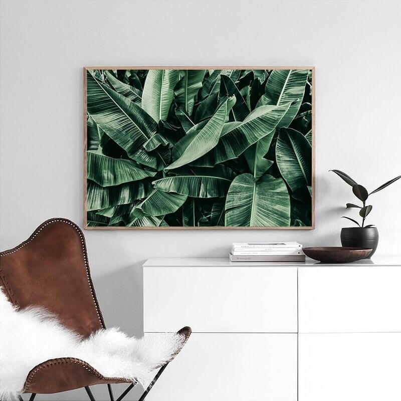 Botanical banana leaf poster decor