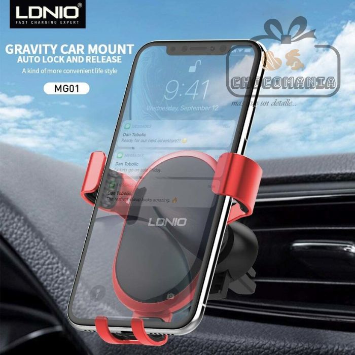 SOPORTE PARA CELULAR DE GRAVEDAD MG01 LDNIO NEGRO - CHOCOMANIA