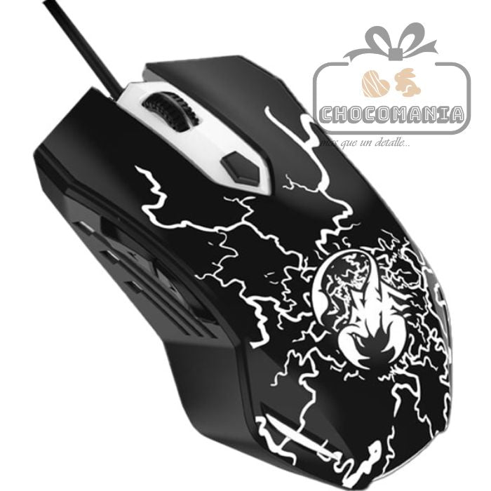 MOUSE GAMER SCORPION SPEAR 6 BOTONES RGB ALAMBRICO - CHOCOMANIA