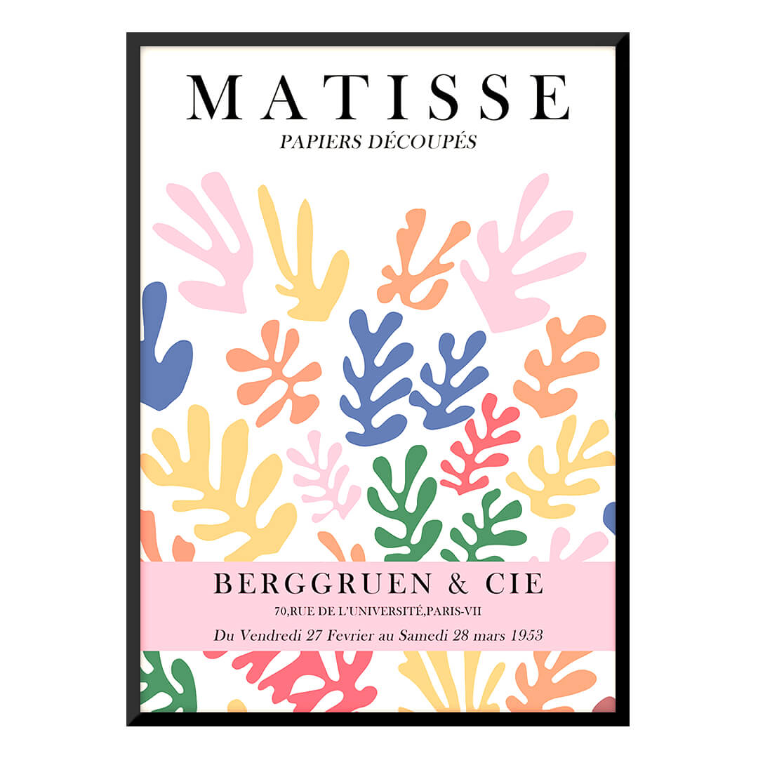 Matisse Papiers Découpés poster art, Berggruen & Cie, framed.