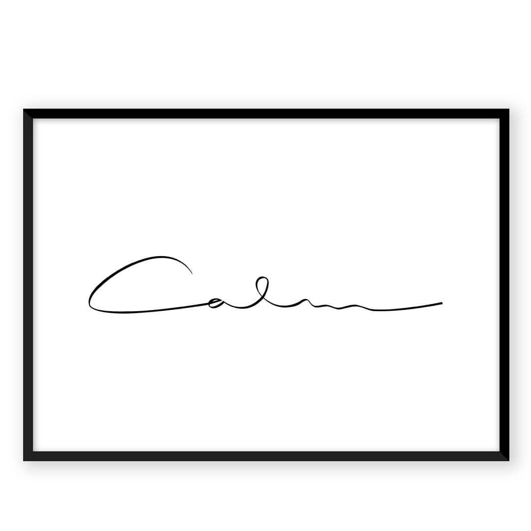 Calm art print in black frame