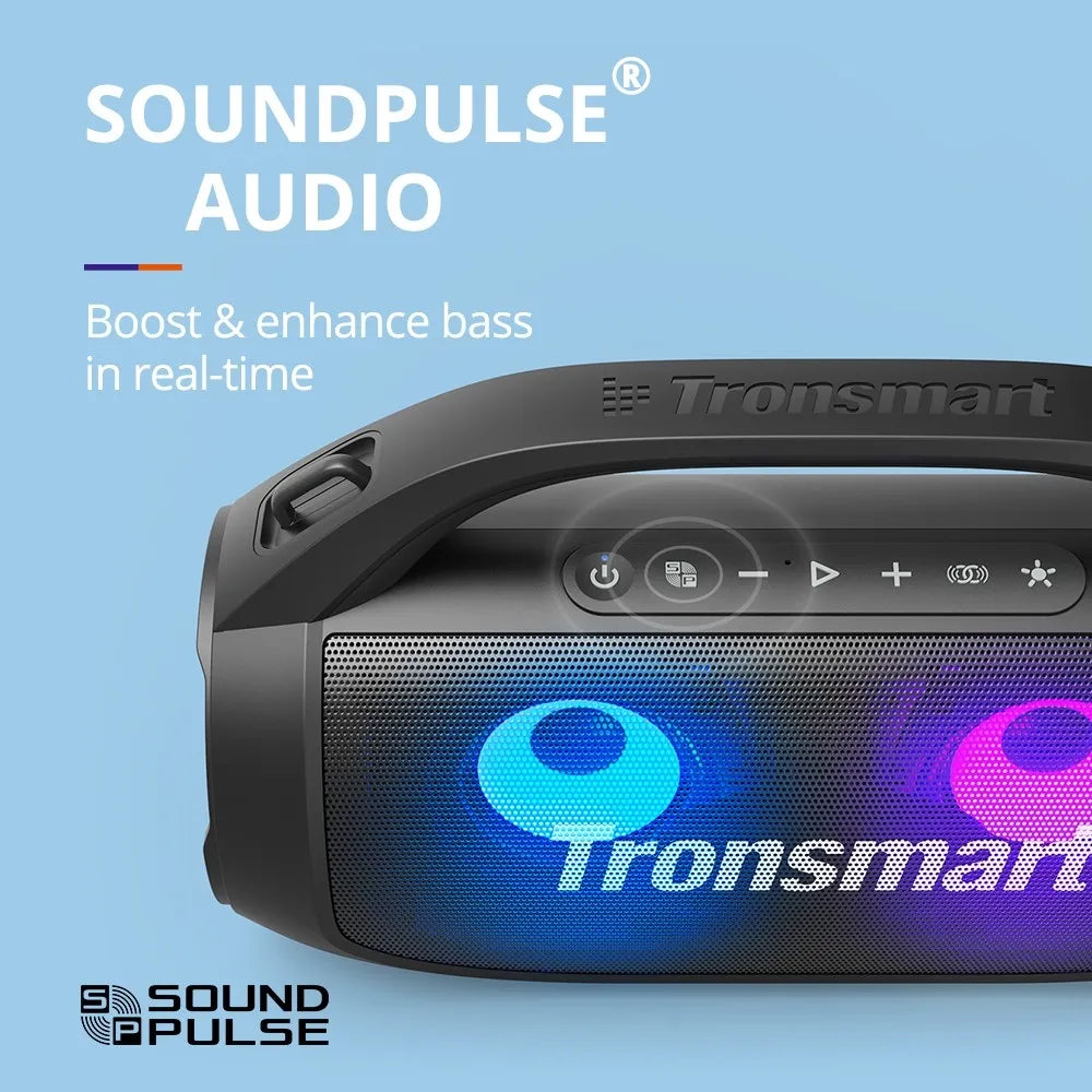 Parlante Bluetooth Tronsmart Bang SE de 40W con sonido potente y portátil. Ideal para reuniones, playa y uso en exteriores.