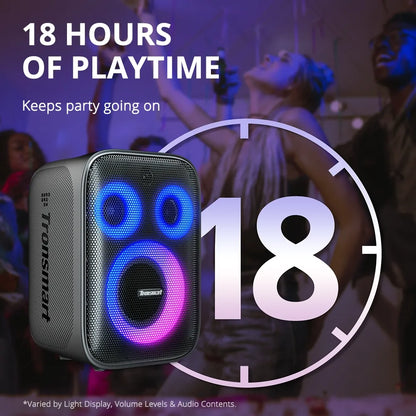 Parlante Bluetooth Tronsmart Halo 200 de 120W con karaoke, bajos potentes y luces RGB. Disponible bajo pedido con entrega en 48 horas.