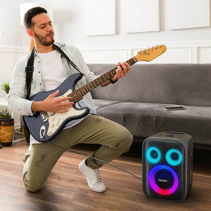 Parlante Bluetooth Tronsmart Halo 200 de 120W con karaoke, bajos potentes y luces RGB. Disponible bajo pedido con entrega en 48 horas.