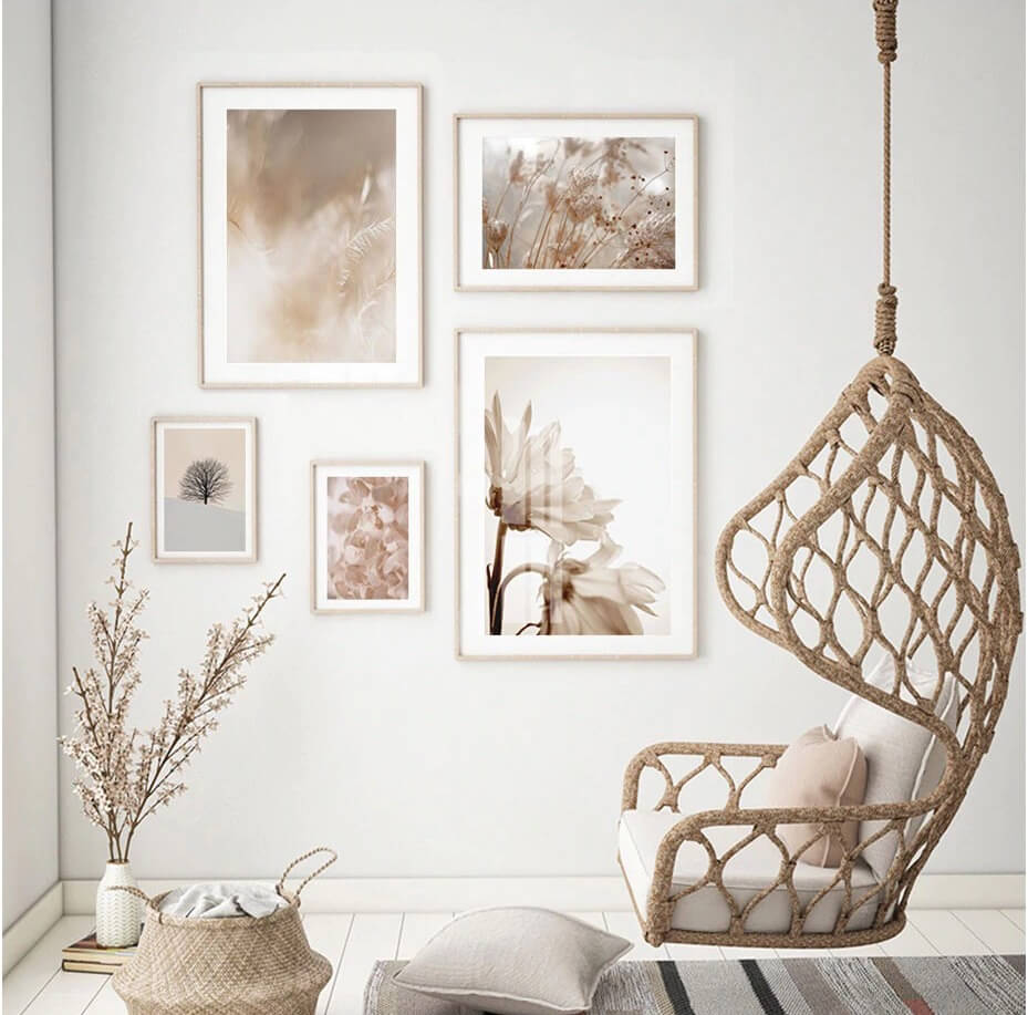 Bohemian-style flower petal prints girl's room decor