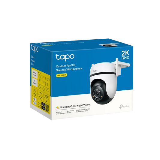 Cámara Tapo C520WS: 2K, giro 360°, visión nocturna color, detección IA, alarma personalizada y protección IP66. ¡Seguridad exterior de alto nivel!
