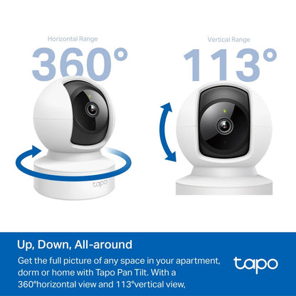 Cámara Wi-Fi TP-Link Tapo C202. Full HD, giro 360°, visión nocturna, detección de movimiento, audio bidireccional y control por voz. ¡Compra ahora!