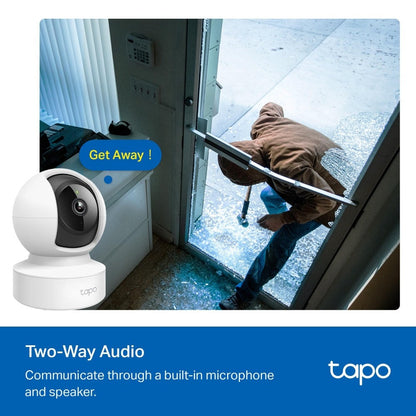 Cámara Wi-Fi TP-Link Tapo C202. Full HD, giro 360°, visión nocturna, detección de movimiento, audio bidireccional y control por voz. ¡Compra ahora!