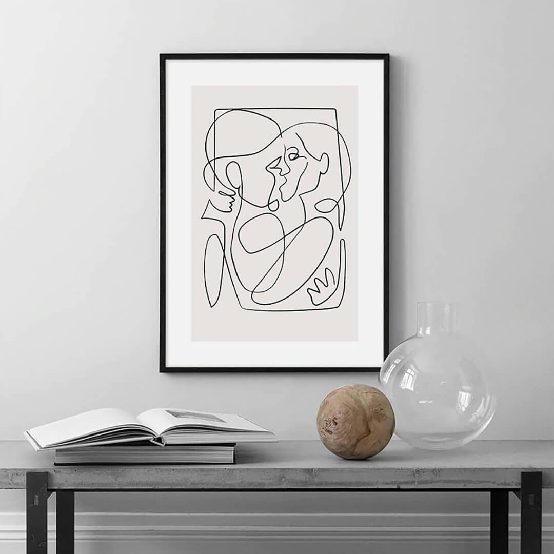 embracing couple.