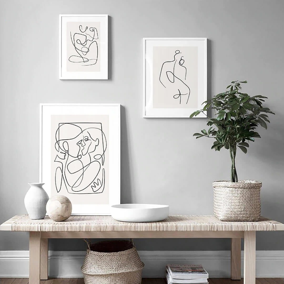 Scandinavian abstract line art poster set