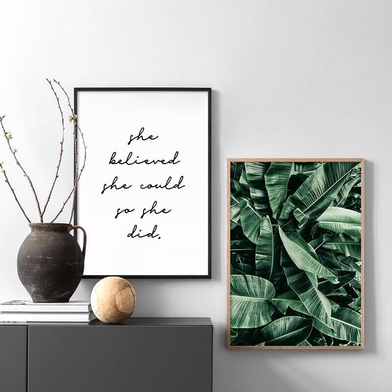 Nordic botanical banana leaf poster